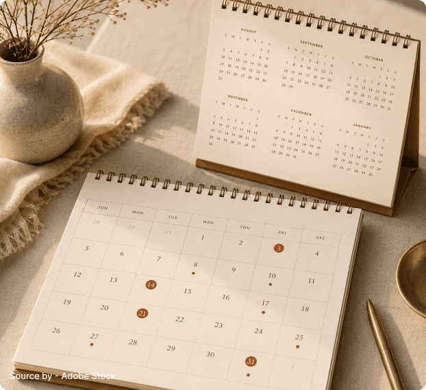 Dates and schedule visual