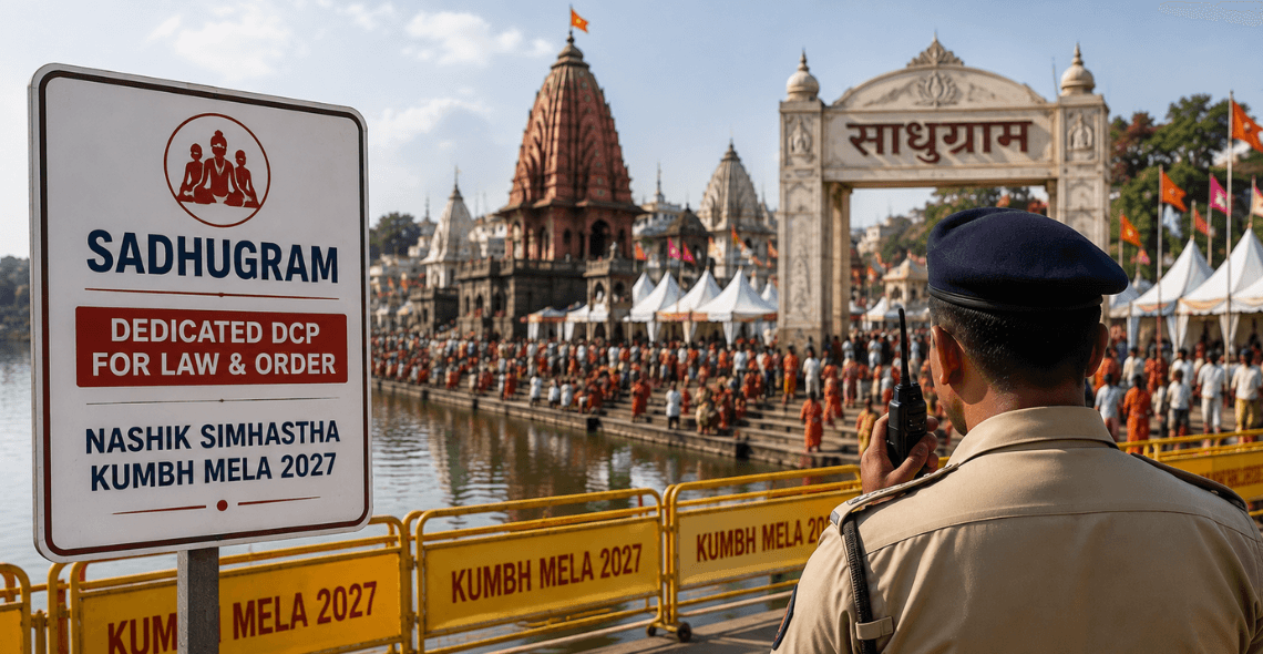 Police security preparations for Sadhugram at Nashik Kumbh Mela 2027