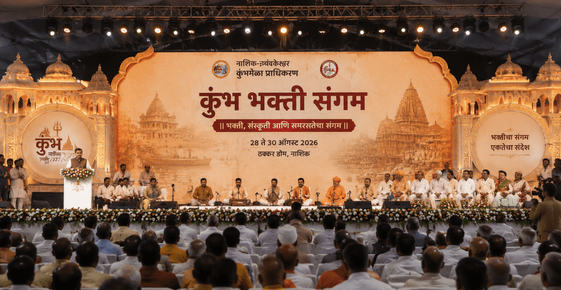 Kumbh Bhakti Sangam cultural festival at Thakkar Dome in Nashik