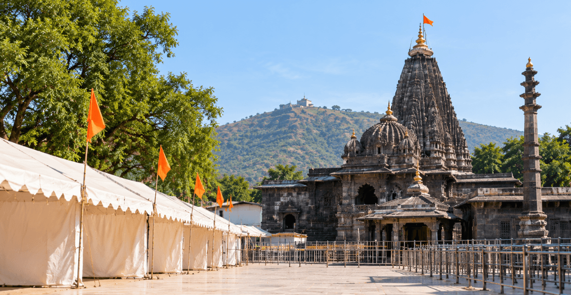 Development work and infrastructure preparations at Trimbakeshwar Akhada for Kumbh 2027