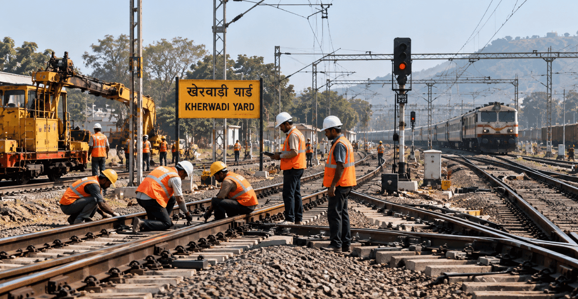 Central Railway track improvement work at Kherwadi Yard ahead of Nashik Kumbh Mela 2027