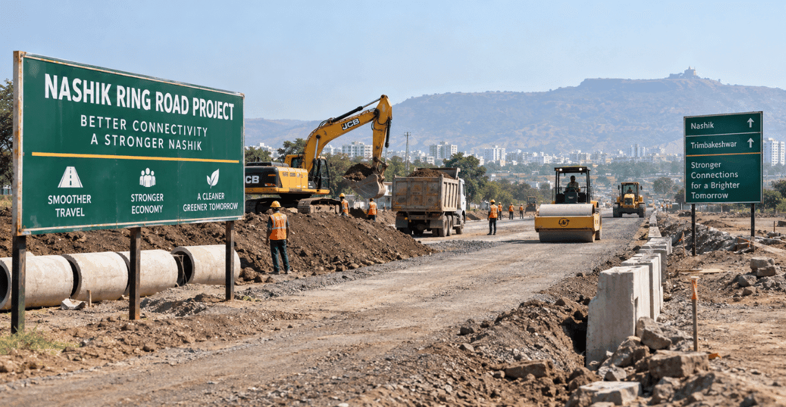Construction work on Nashik outer ring road ahead of Kumbh Mela 2027