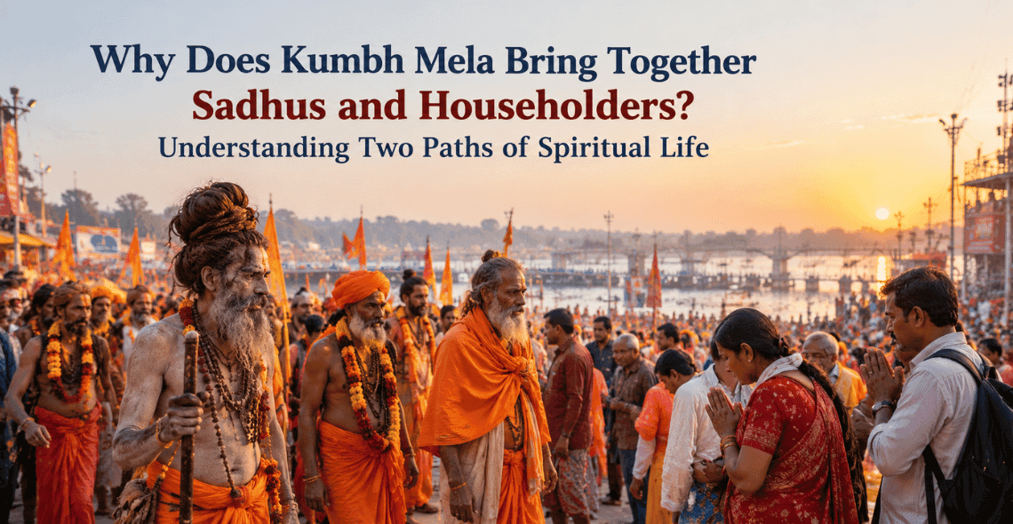 Sadhus and householders at Kumbh Mela