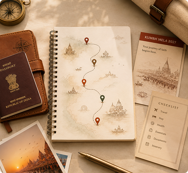 Five-day itinerary visual for Nashik and Trimbakeshwar