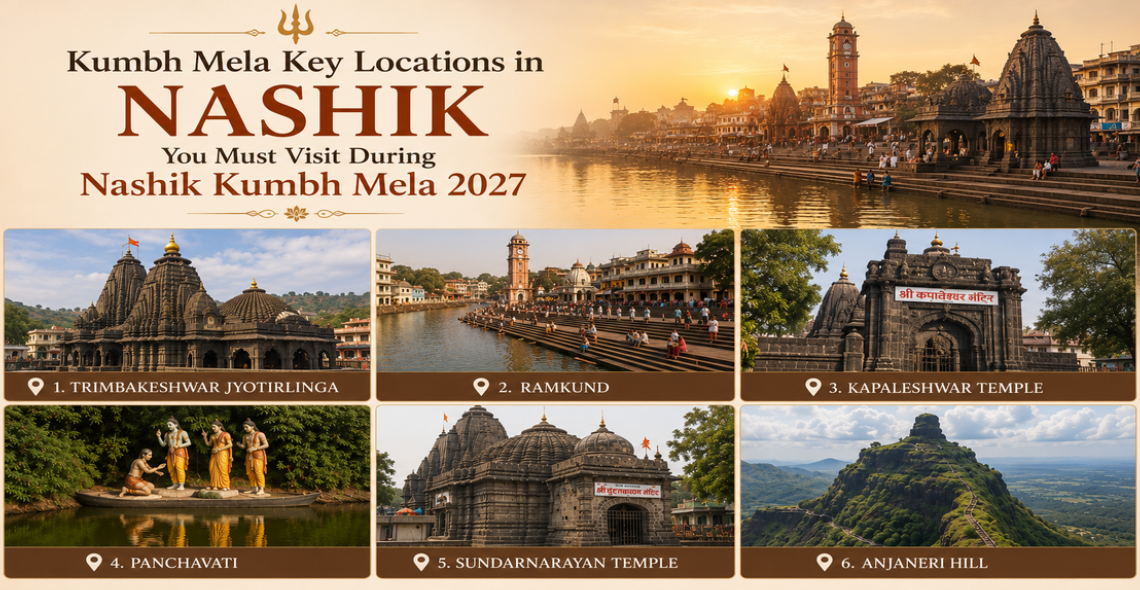 Key Nashik Kumbh Mela locations: Ramkunda and the Godavari River